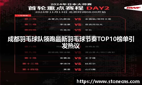 成都羽毛球队领跑最新羽毛球节奏TOP10榜单引发热议